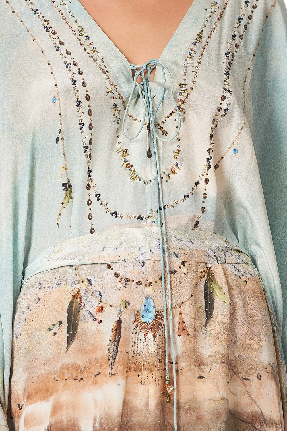 SPLIT HEM LACE UP KAFTAN COUNTRY DIARIES