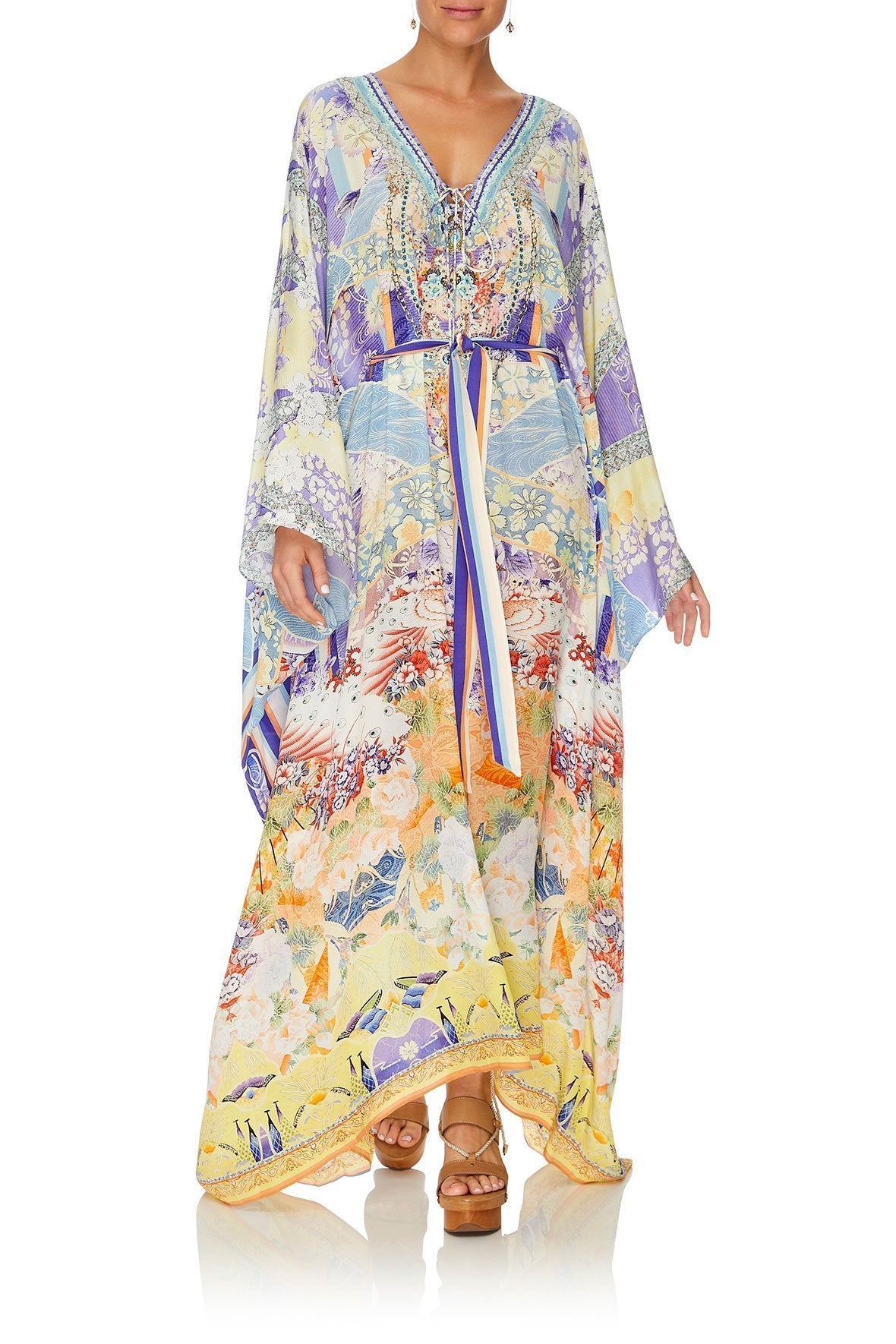 SPLIT HEM LACE UP KAFTAN GIRL IN THE KIMONO