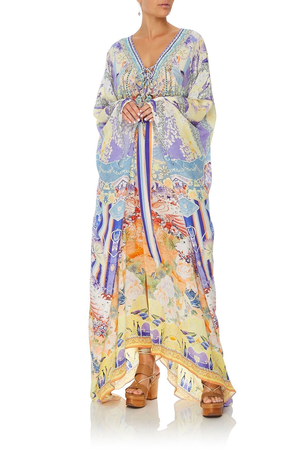 SPLIT HEM LACE UP KAFTAN GIRL IN THE KIMONO