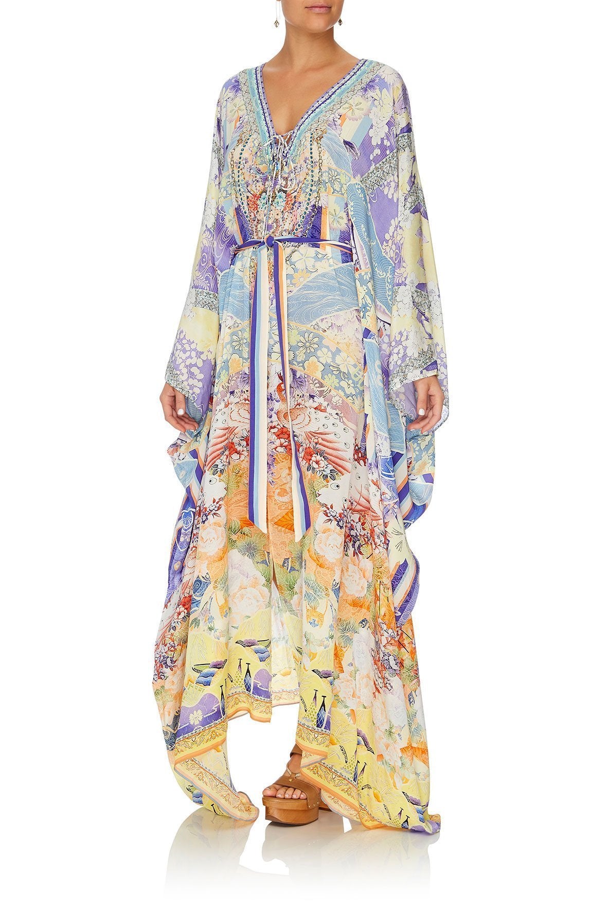 SPLIT HEM LACE UP KAFTAN GIRL IN THE KIMONO