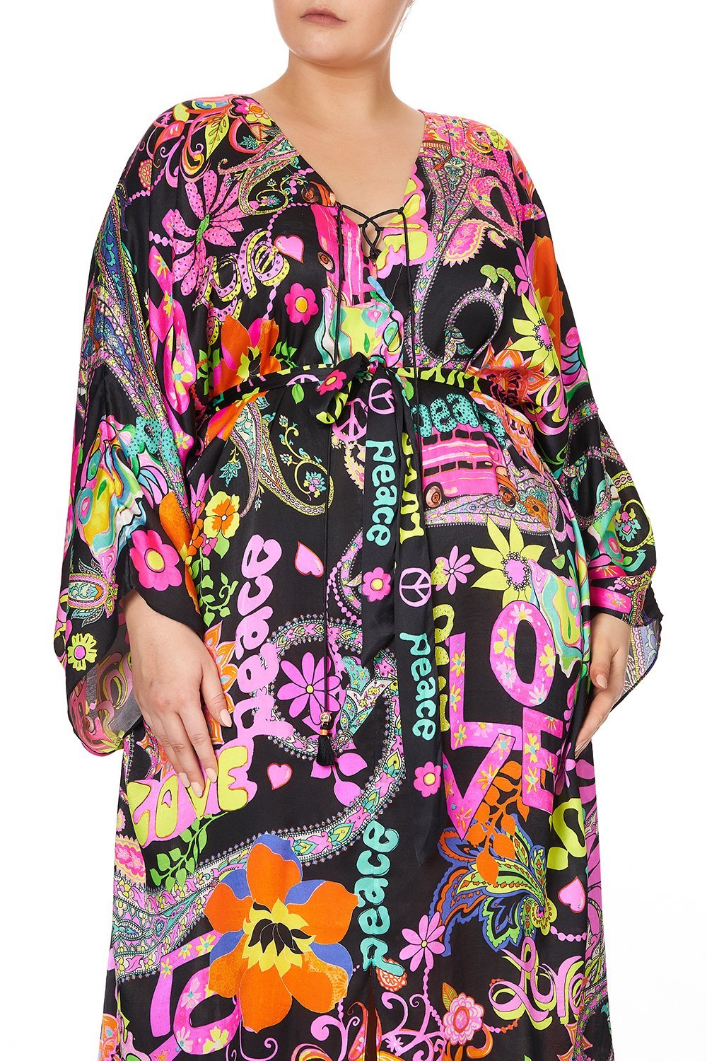 SPLIT HEM LACE UP KAFTAN PEACE LOVE AND HAIR