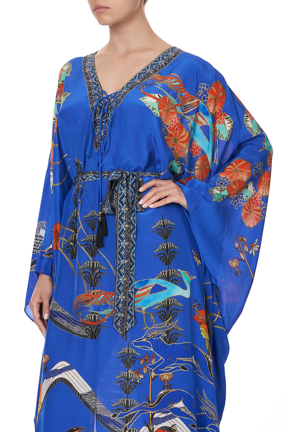 SPLIT HEM LACE UP KAFTAN TREE OF LIFE