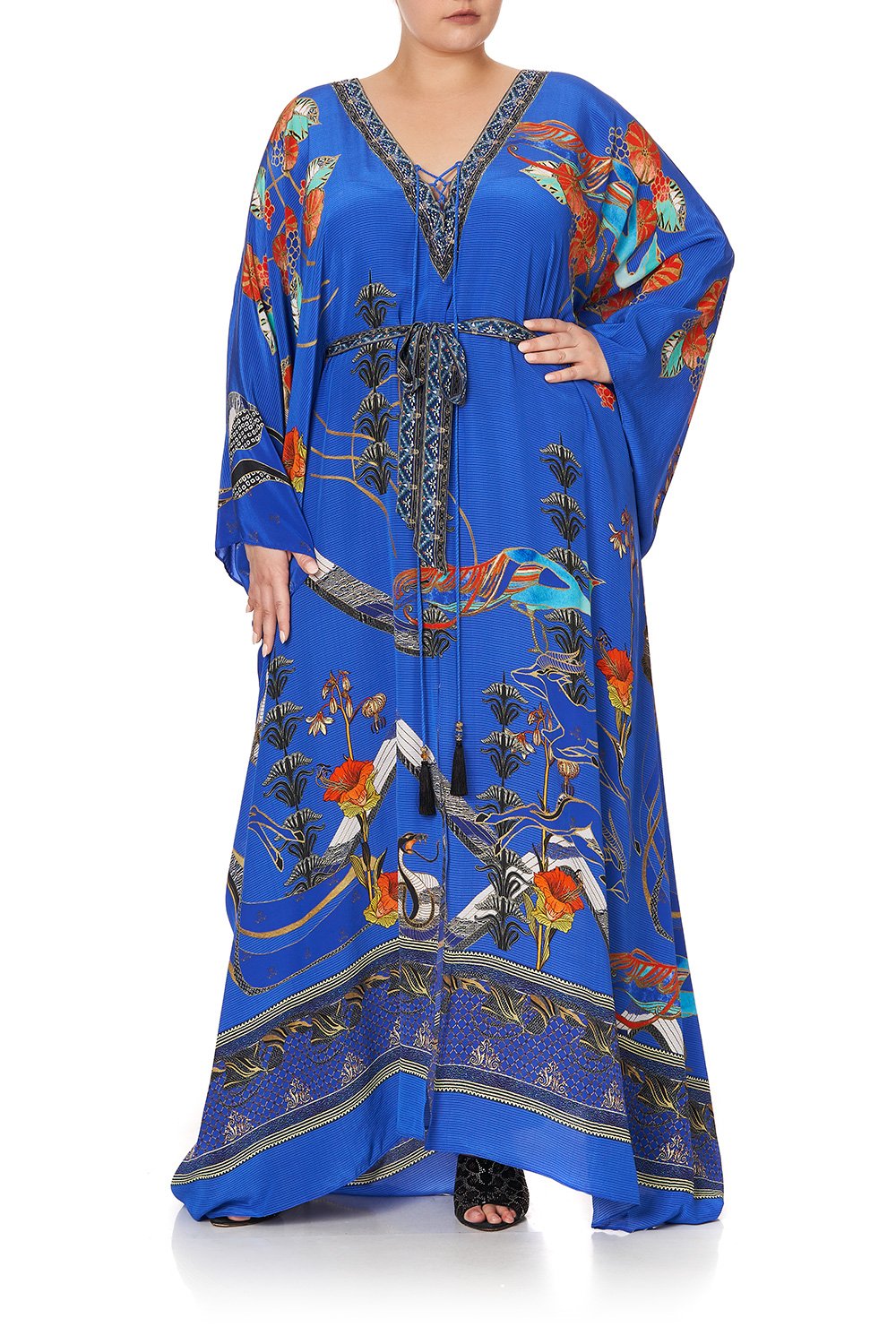 SPLIT HEM LACE UP KAFTAN TREE OF LIFE