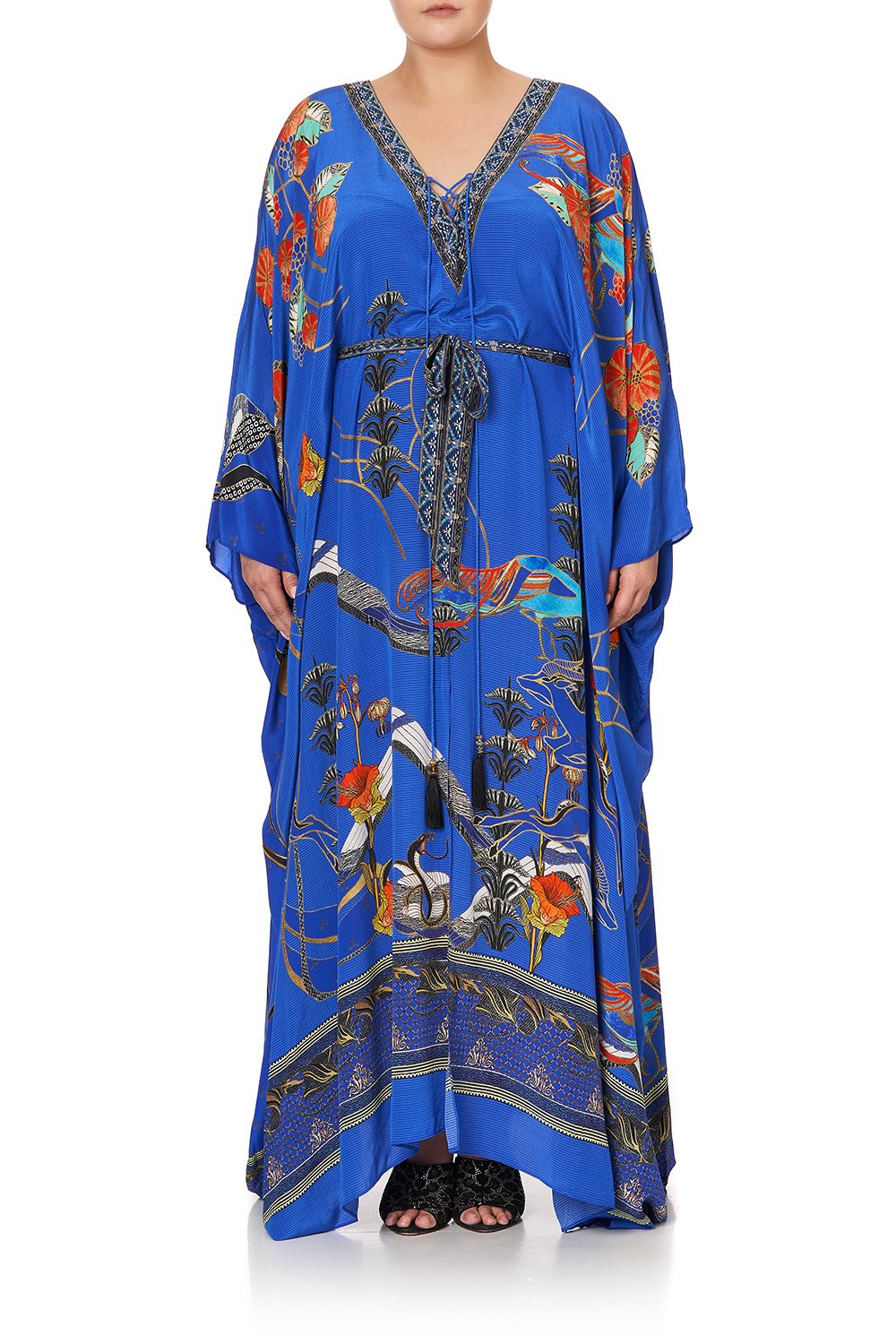 SPLIT HEM LACE UP KAFTAN TREE OF LIFE