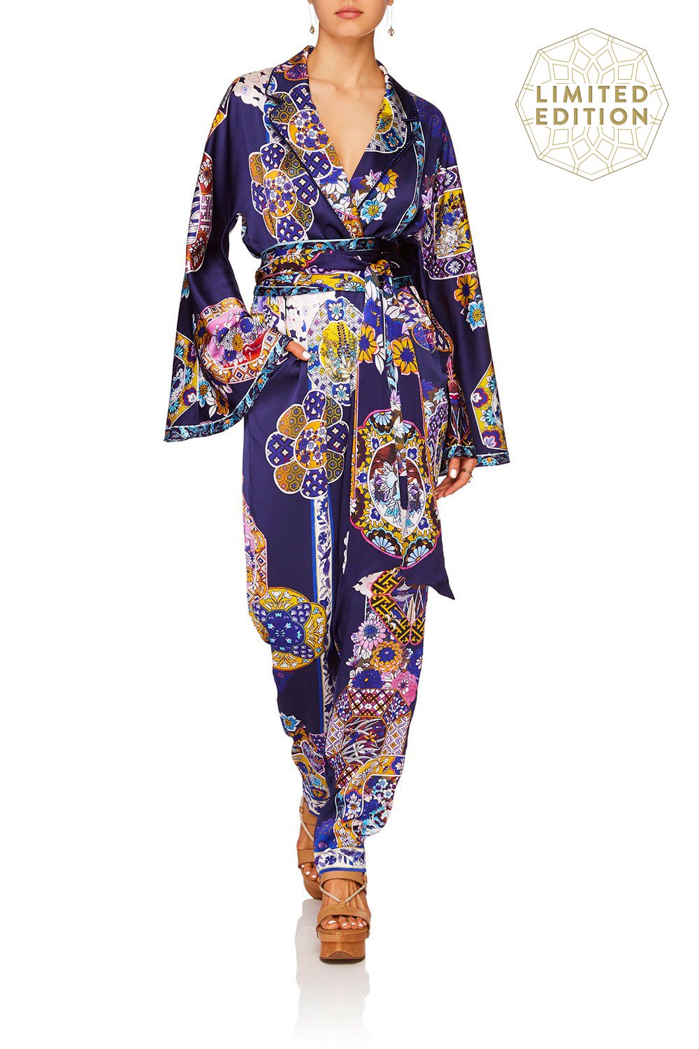 CAMILLA STAR GAZER KIMONO SLEEVE JUMPSUIT WPIPING