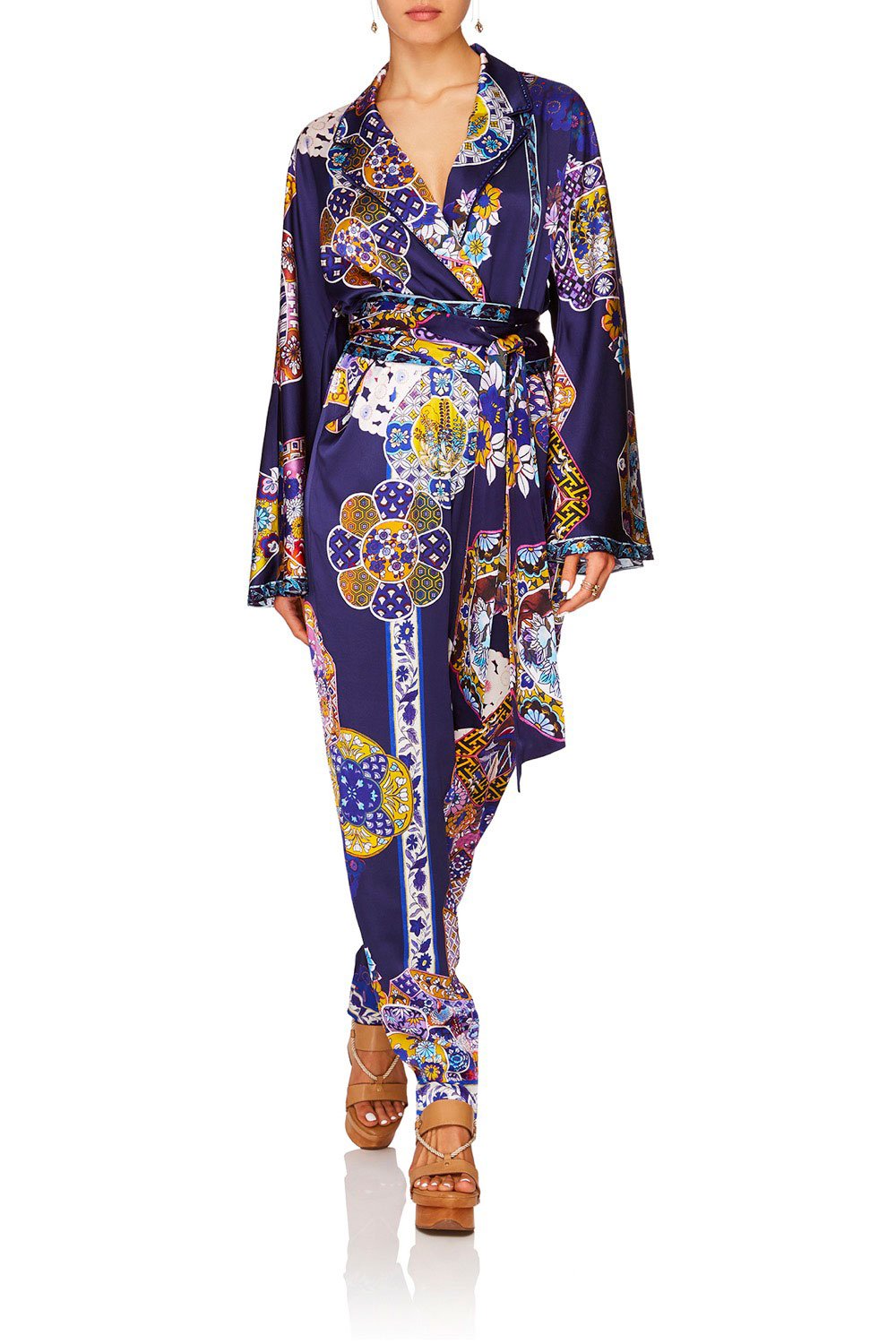 CAMILLA STAR GAZER KIMONO SLEEVE JUMPSUIT WPIPING