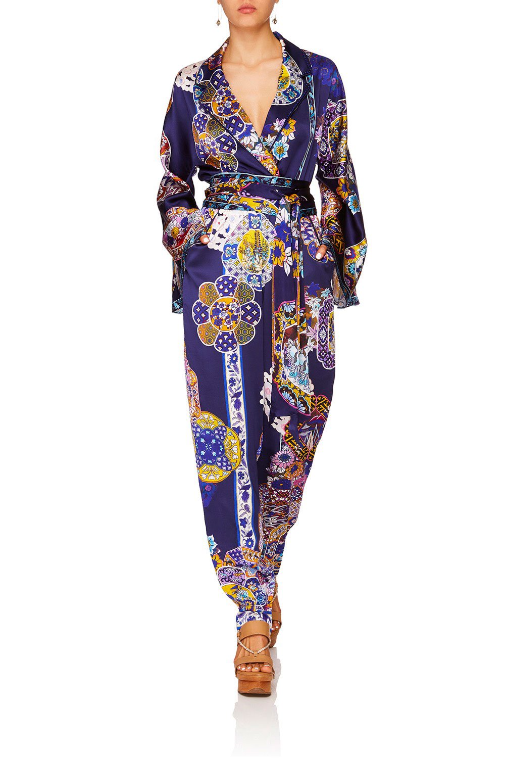 CAMILLA STAR GAZER KIMONO SLEEVE JUMPSUIT WPIPING