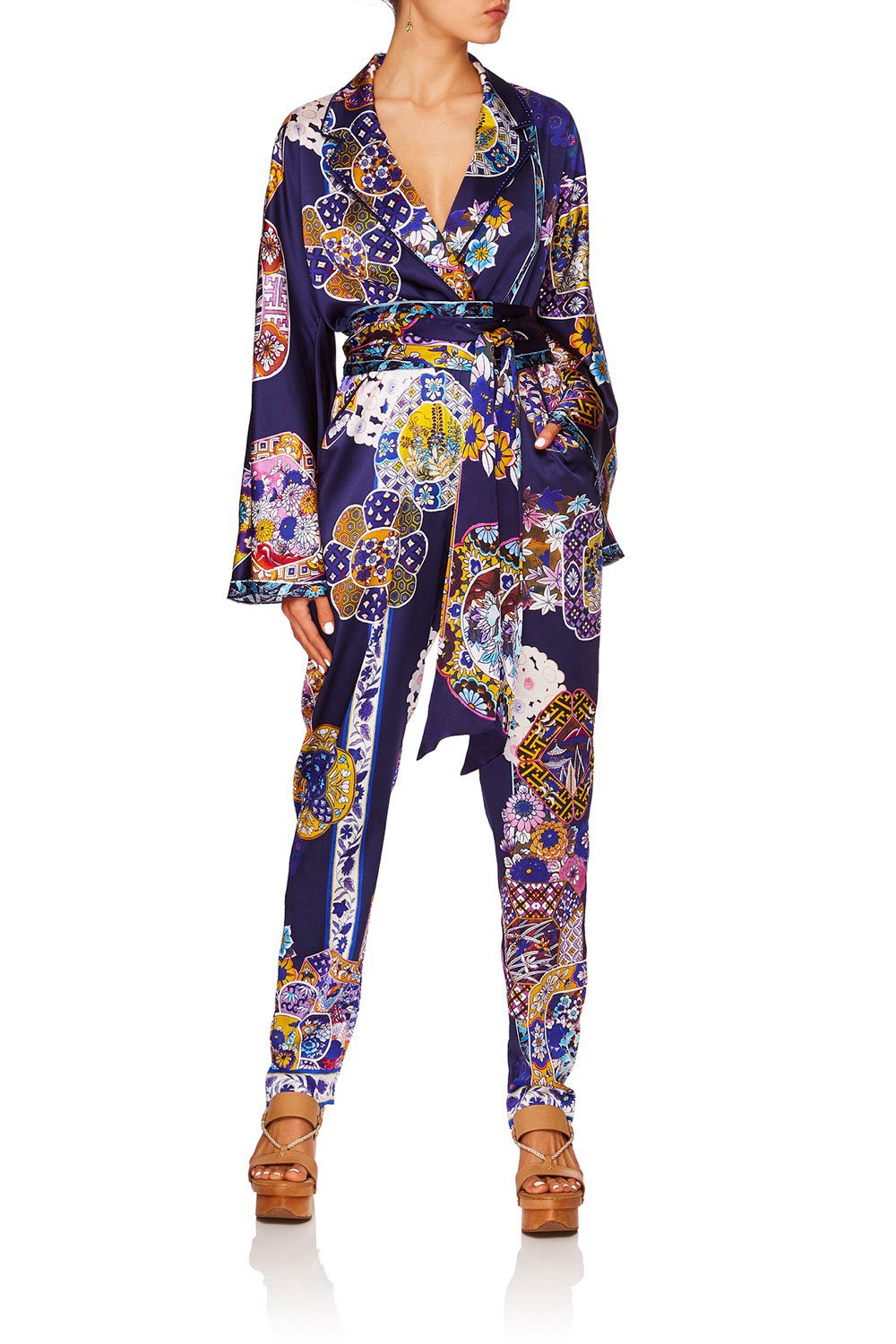 CAMILLA STAR GAZER KIMONO SLEEVE JUMPSUIT WPIPING