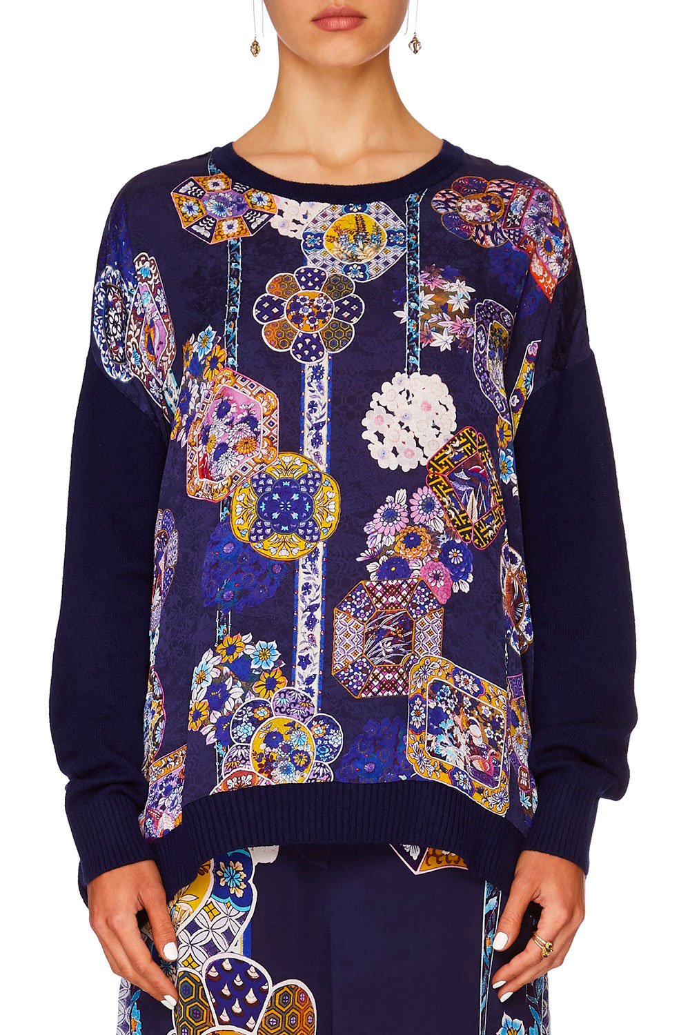 CAMILLA STAR GAZER LOOSE FIT JUMPER W KNIT BACK