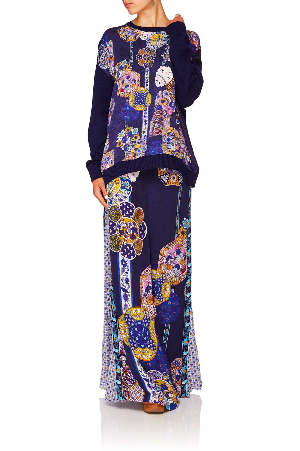 CAMILLA STAR GAZER LOOSE FIT JUMPER W KNIT BACK