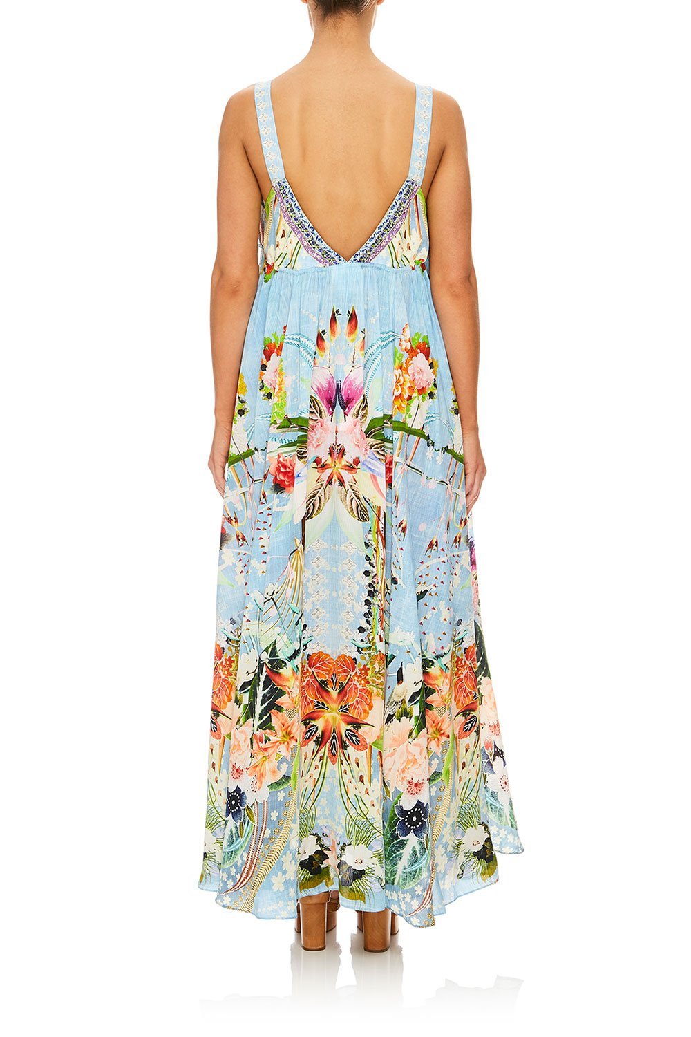 CAMILLA THE STILL ABYSS STRAP DRESS W/ GATHERED WAIST