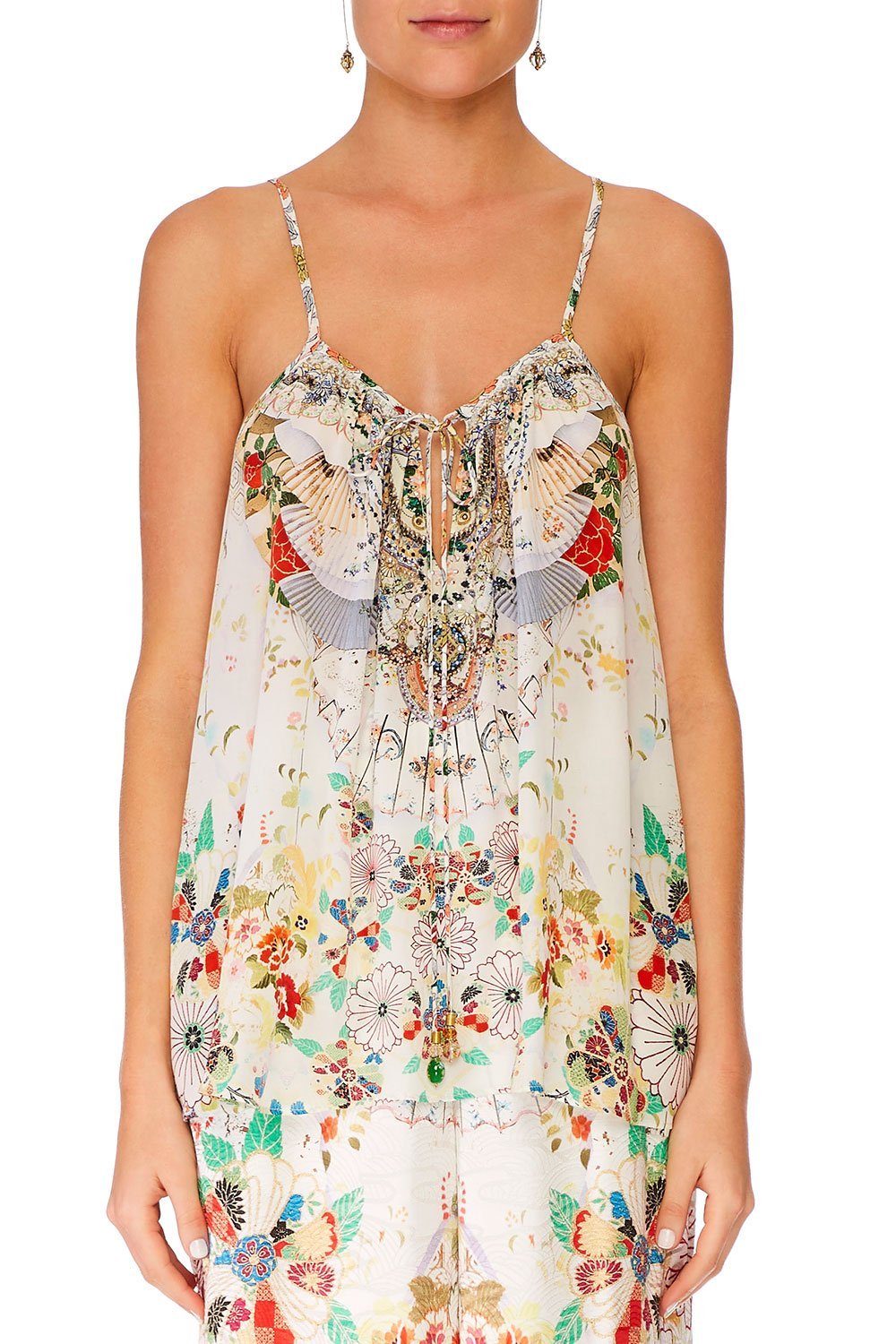 CAMILLA TIME AFTER TIME STRAP TOP W TIE FRONT DETAIL