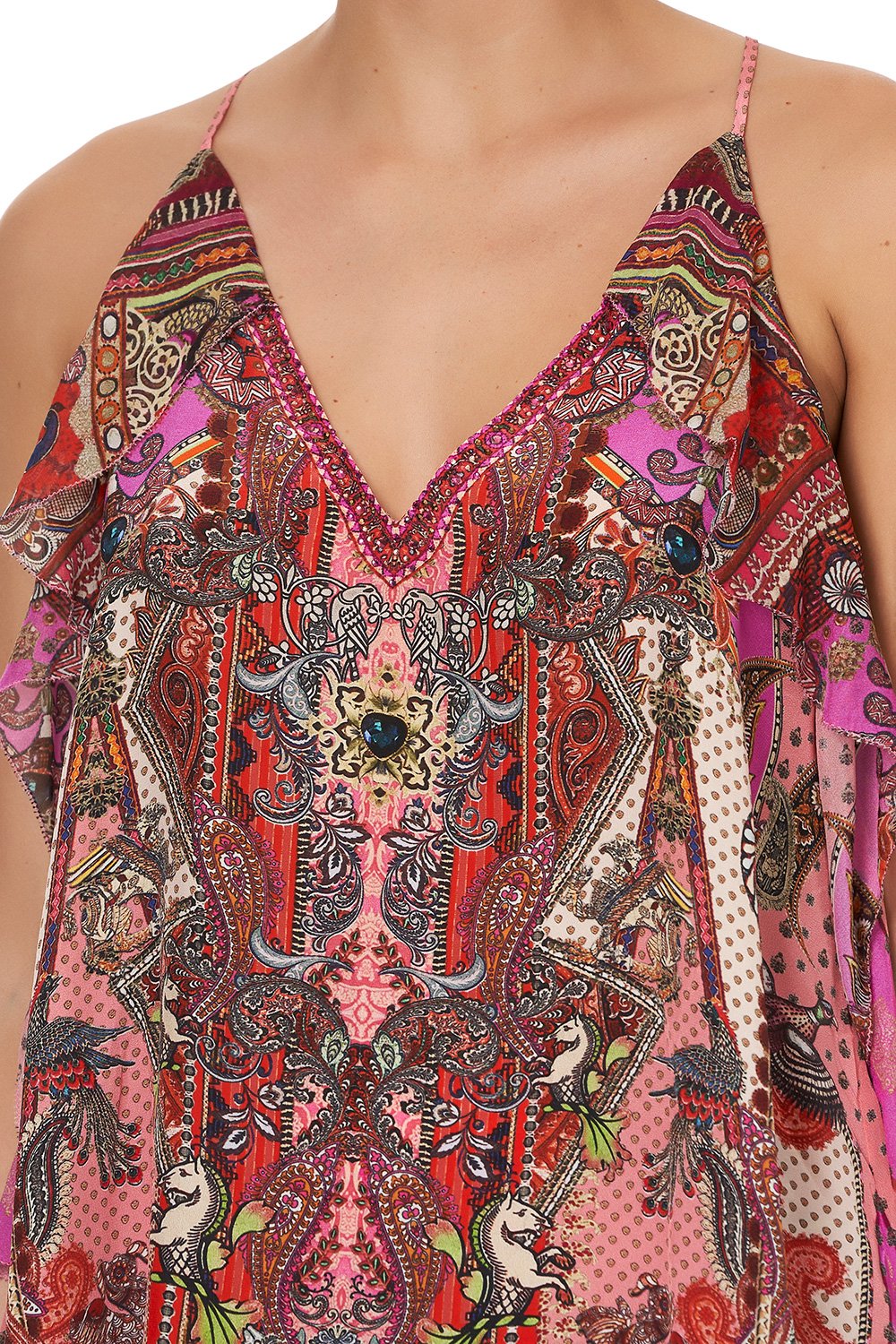 STRAP TOP WITH RUFFLE LOTUS LOVERS