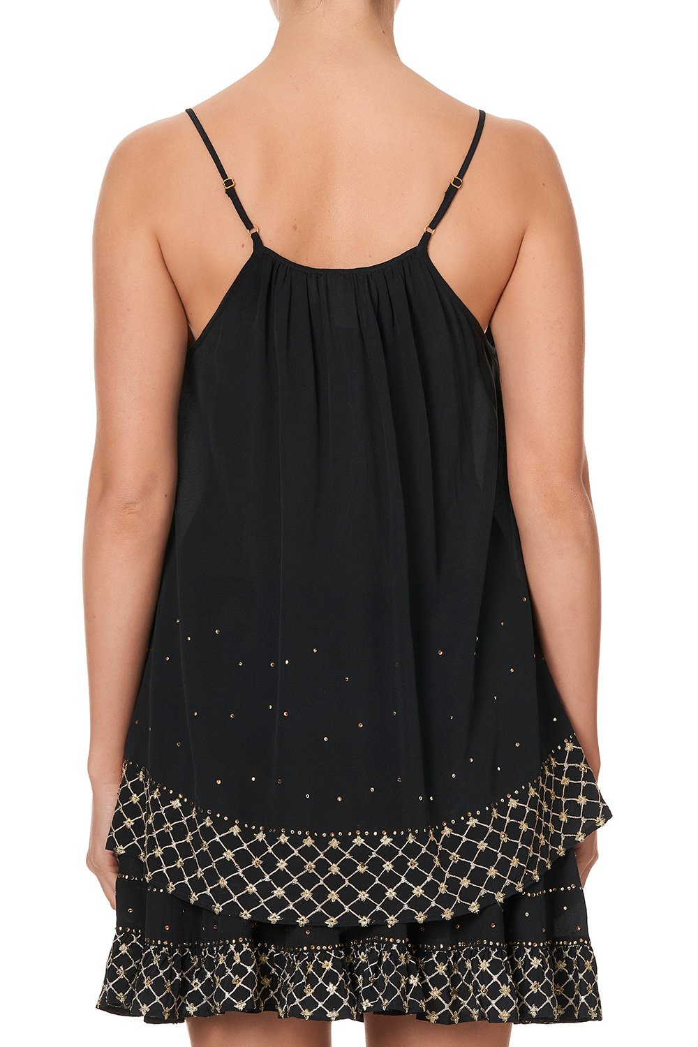 STRAP TOP WITH TIE FRONT DETAIL THE JEWELLED ARROW
