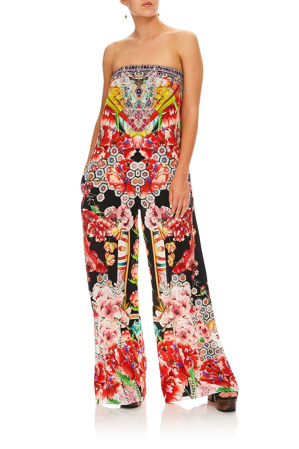 CAMILLA PAINTED LAND STRAPLESS JUMPSUIT W/ JKT BELT