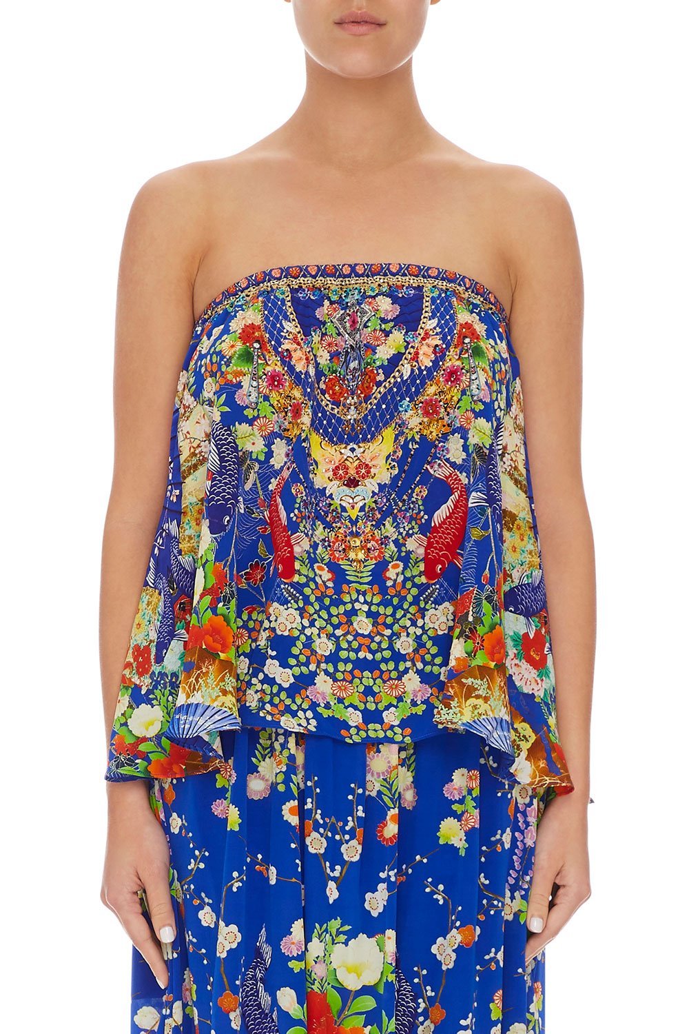 CAMILLA STRAPLESS TUBE TOP PLAYING KOI