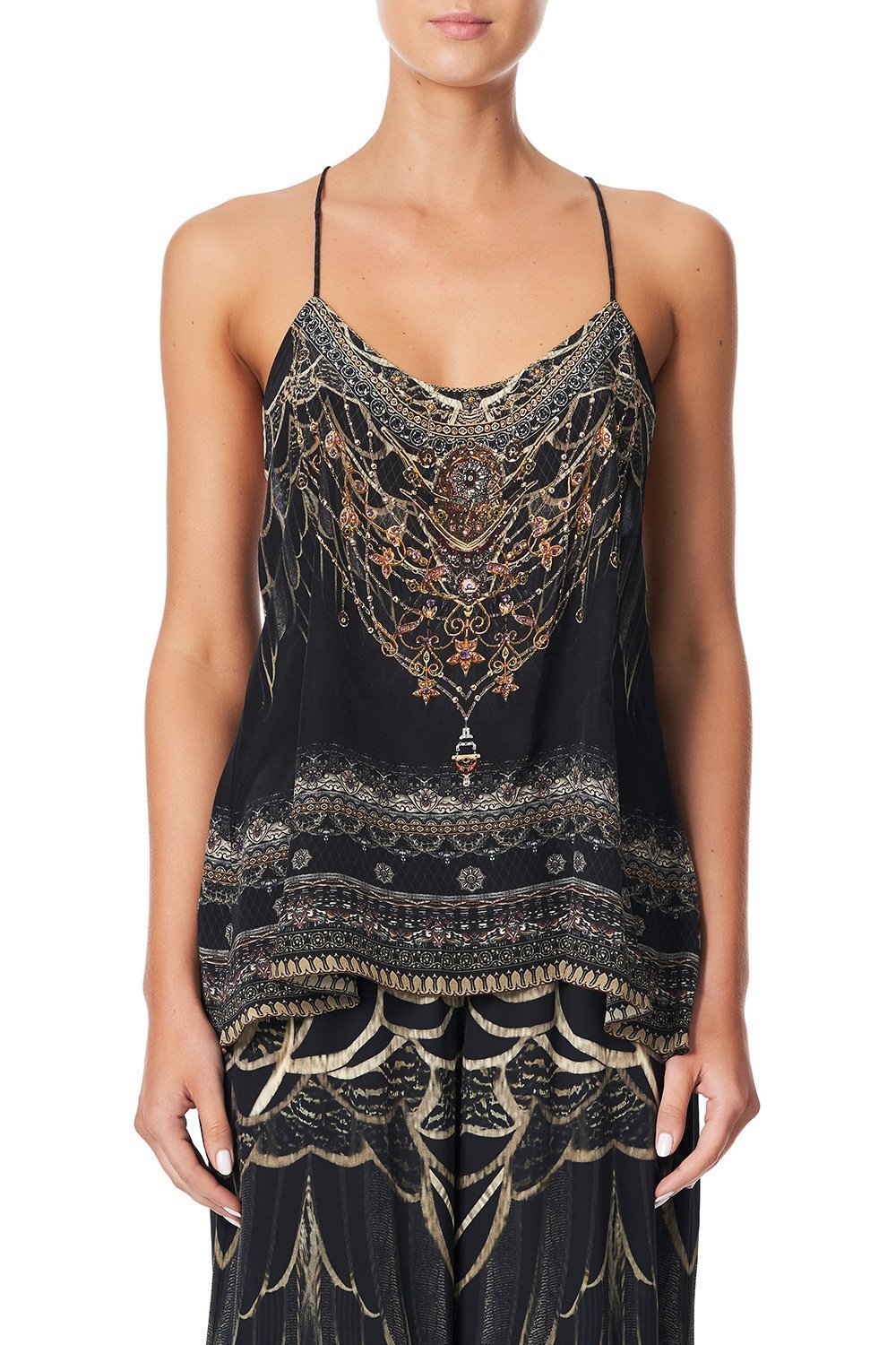 T BACK SHOESTRING TOP UNDER A FULL MOON