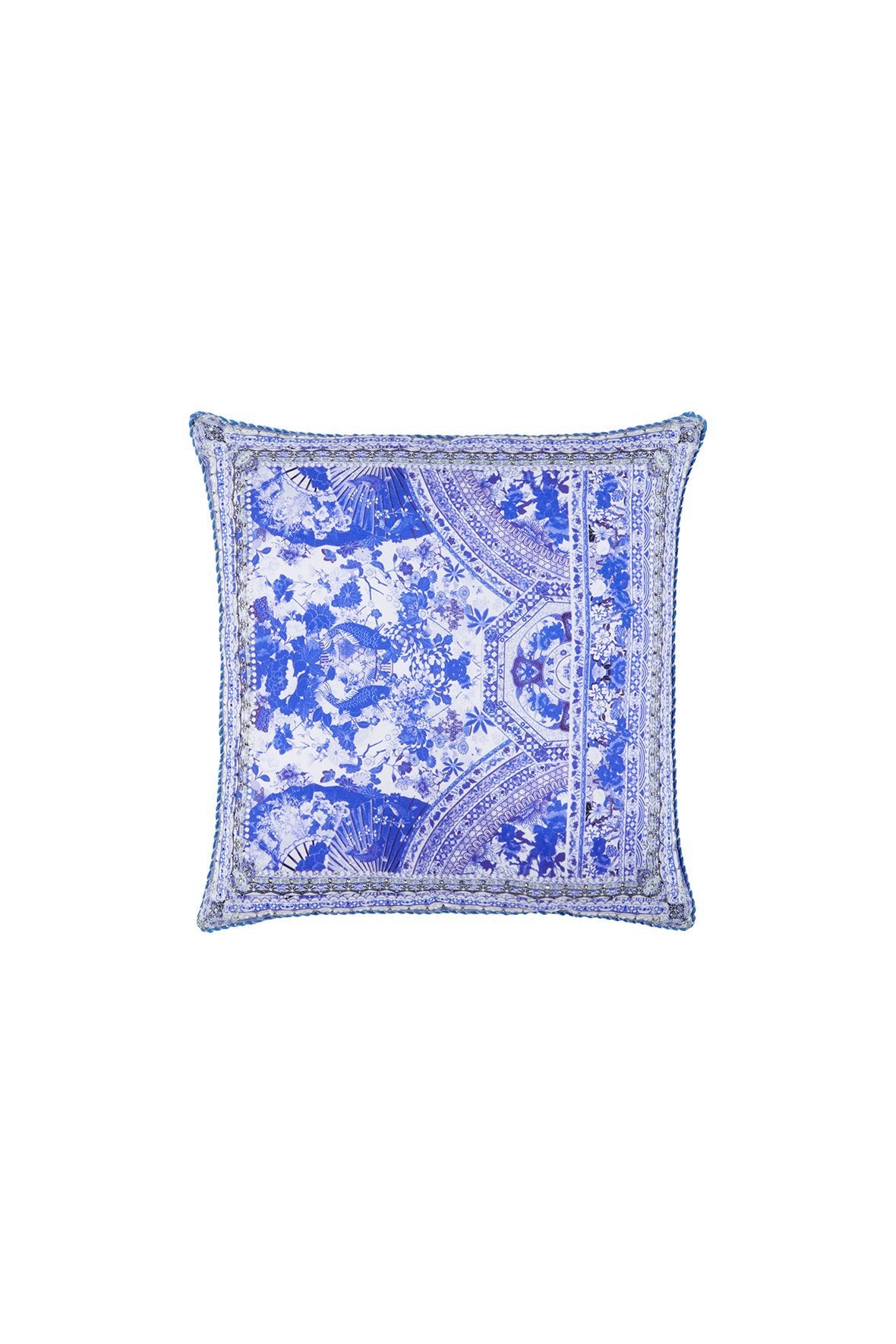 CAMILLA THE FAN SEA SMALL SQUARE CUSHION