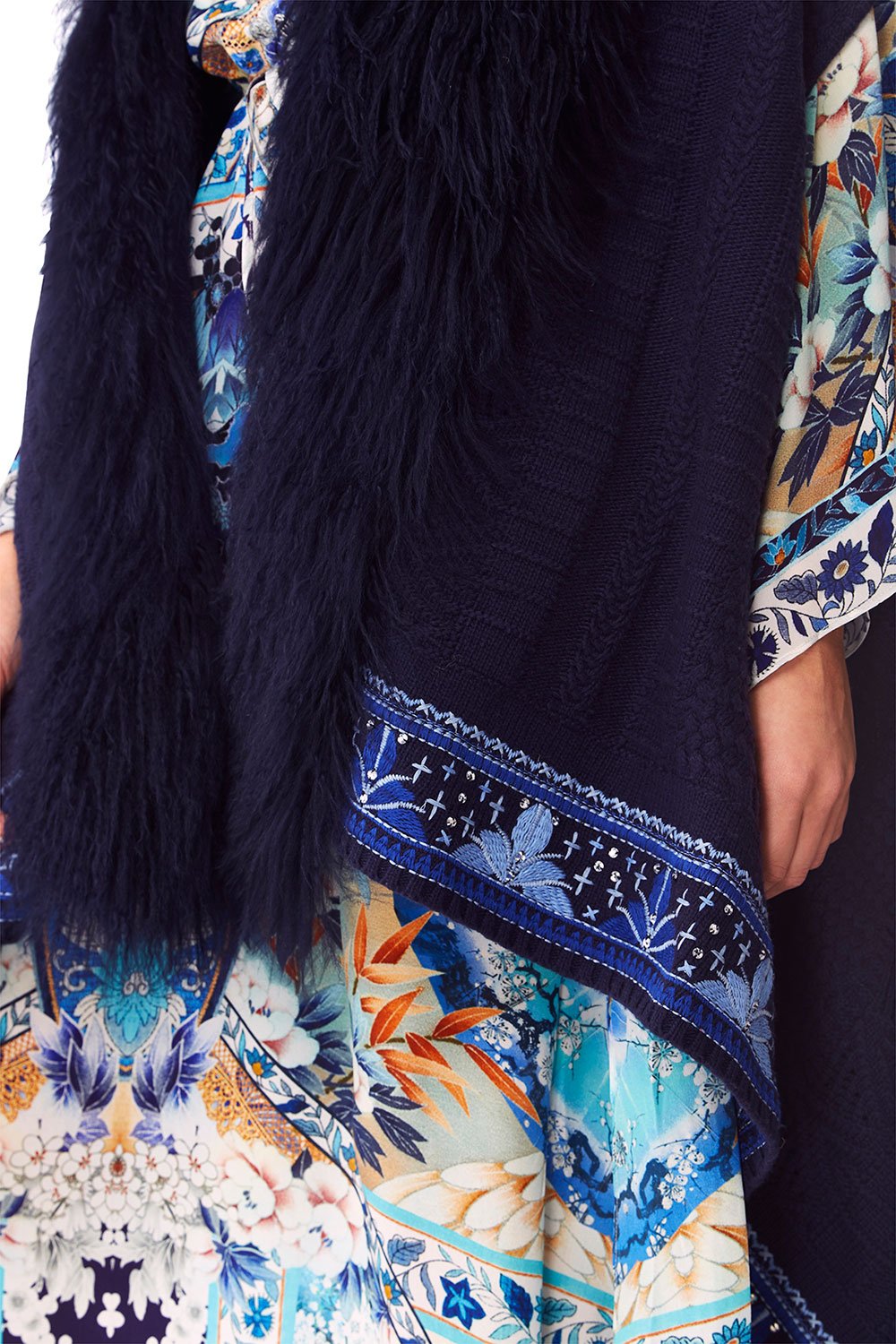 CAMILLA TOKYO TRIBE SHEARLING PONCHO