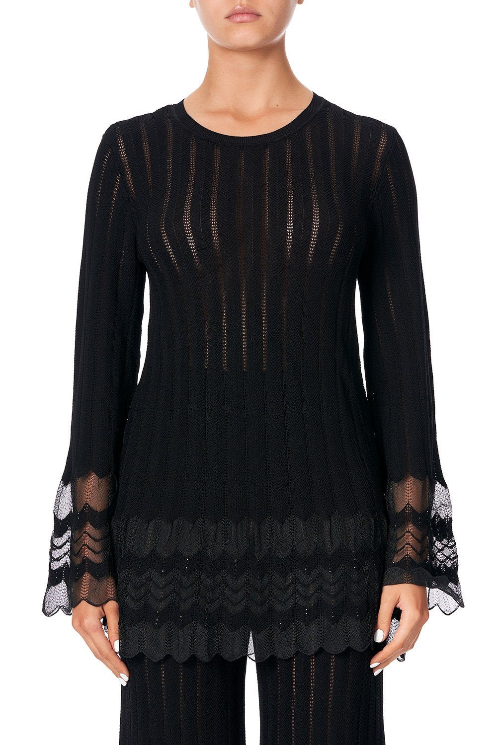 KNITTED LACE TOP MARAIS AT MIDNIGHT