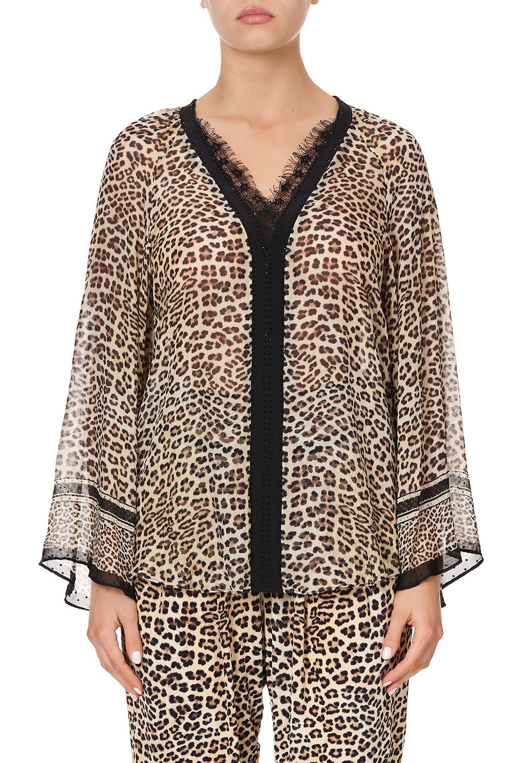 V NECK BLOUSE WITH NECKBAND SEX KITTEN