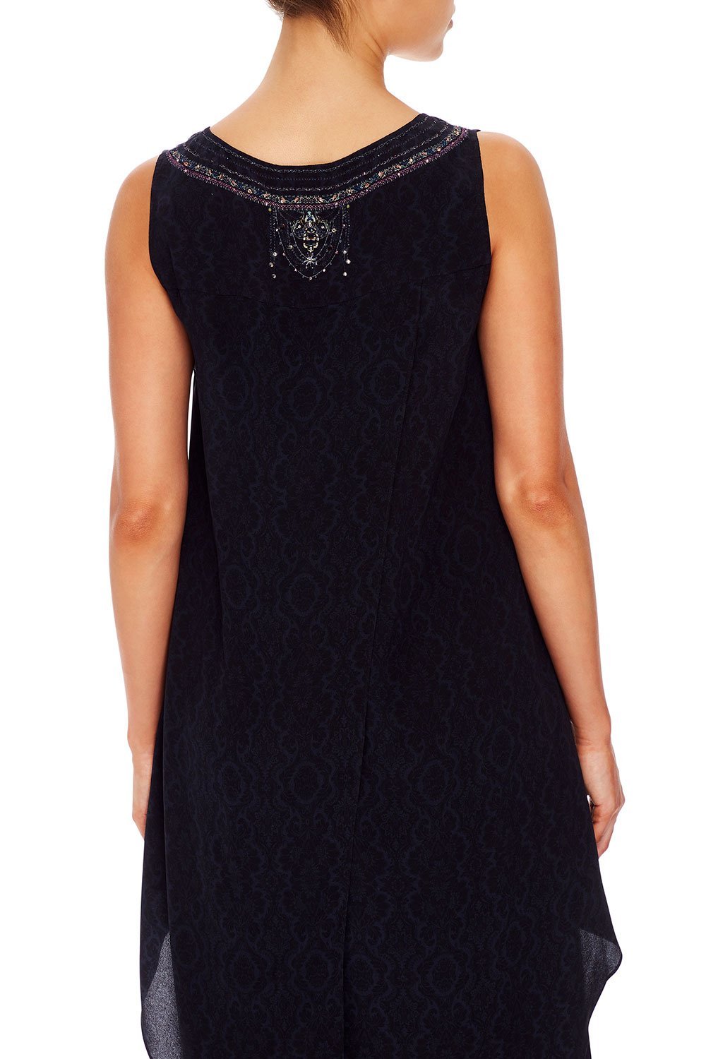 CAMILLA V-NECK CROSS BACK TOP MIDNIGHT MEETING