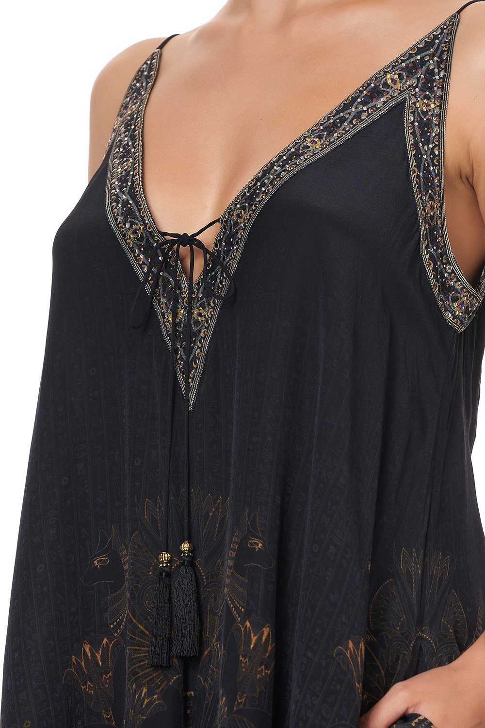 V NECK DRESS WITH NECKBANDS COBRA KING