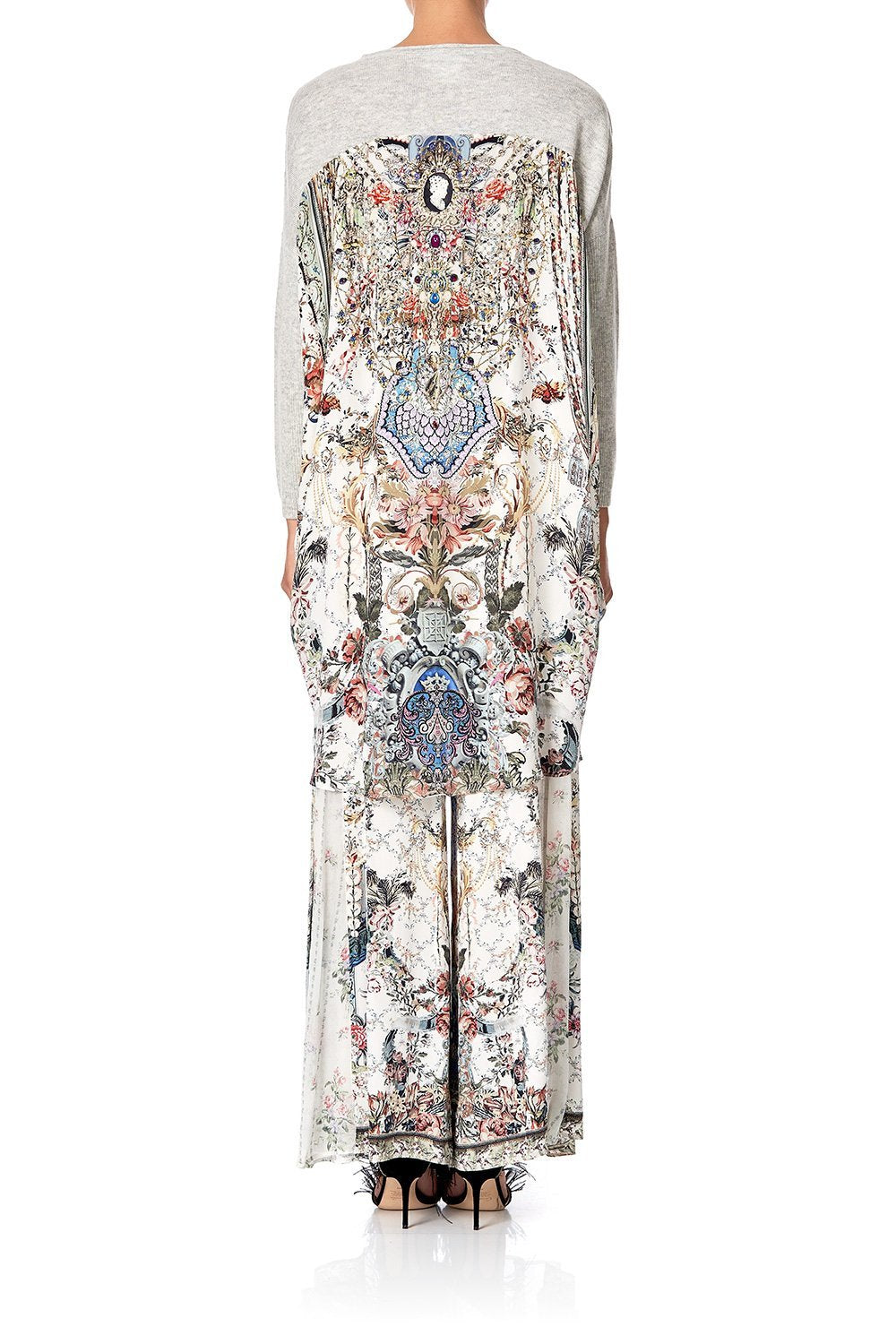 V NECK JUMPER WITH PRINT BACK SOUTHERN BELLE