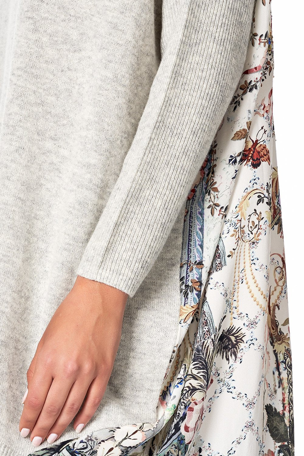 V NECK JUMPER WITH PRINT BACK SOUTHERN BELLE