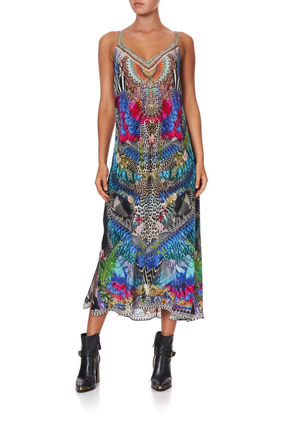 V NECK MIDI SLIP DRESS CAFE NAIROBI