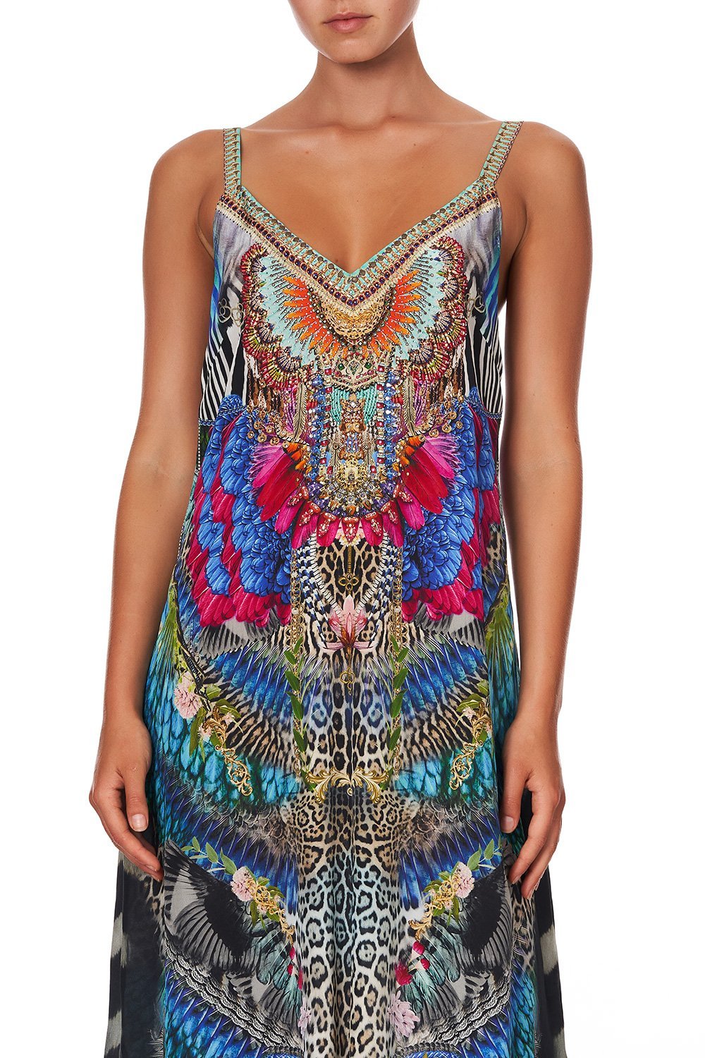 V NECK MIDI SLIP DRESS CAFE NAIROBI