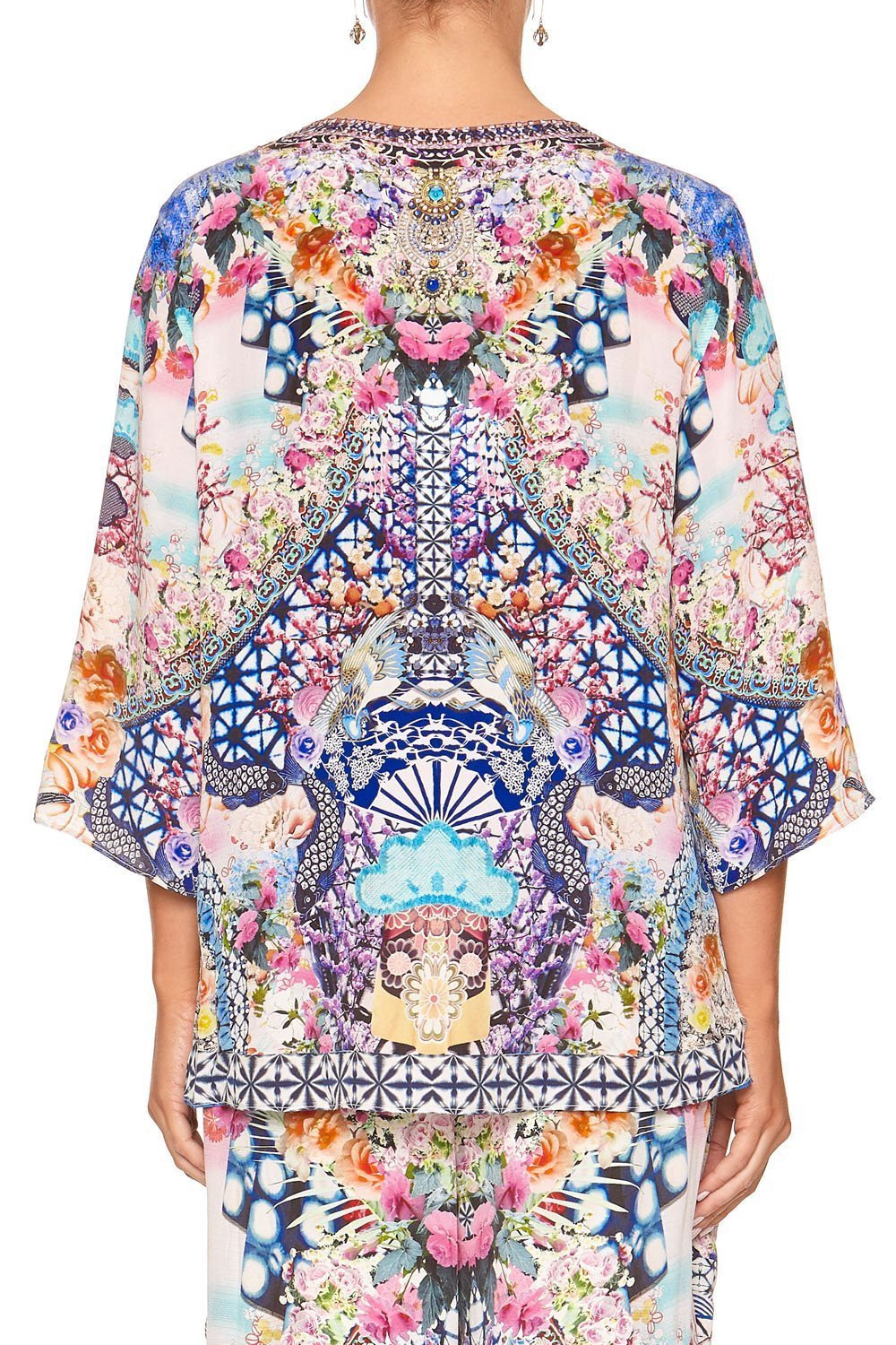 V-NECK OVERSIZED BLOUSE SHIBORI SHORES