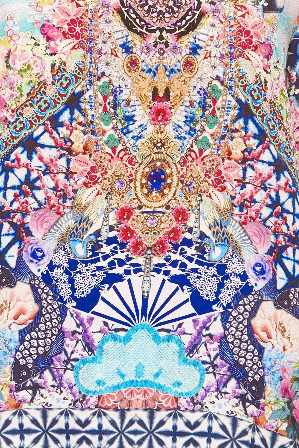 V-NECK OVERSIZED BLOUSE SHIBORI SHORES