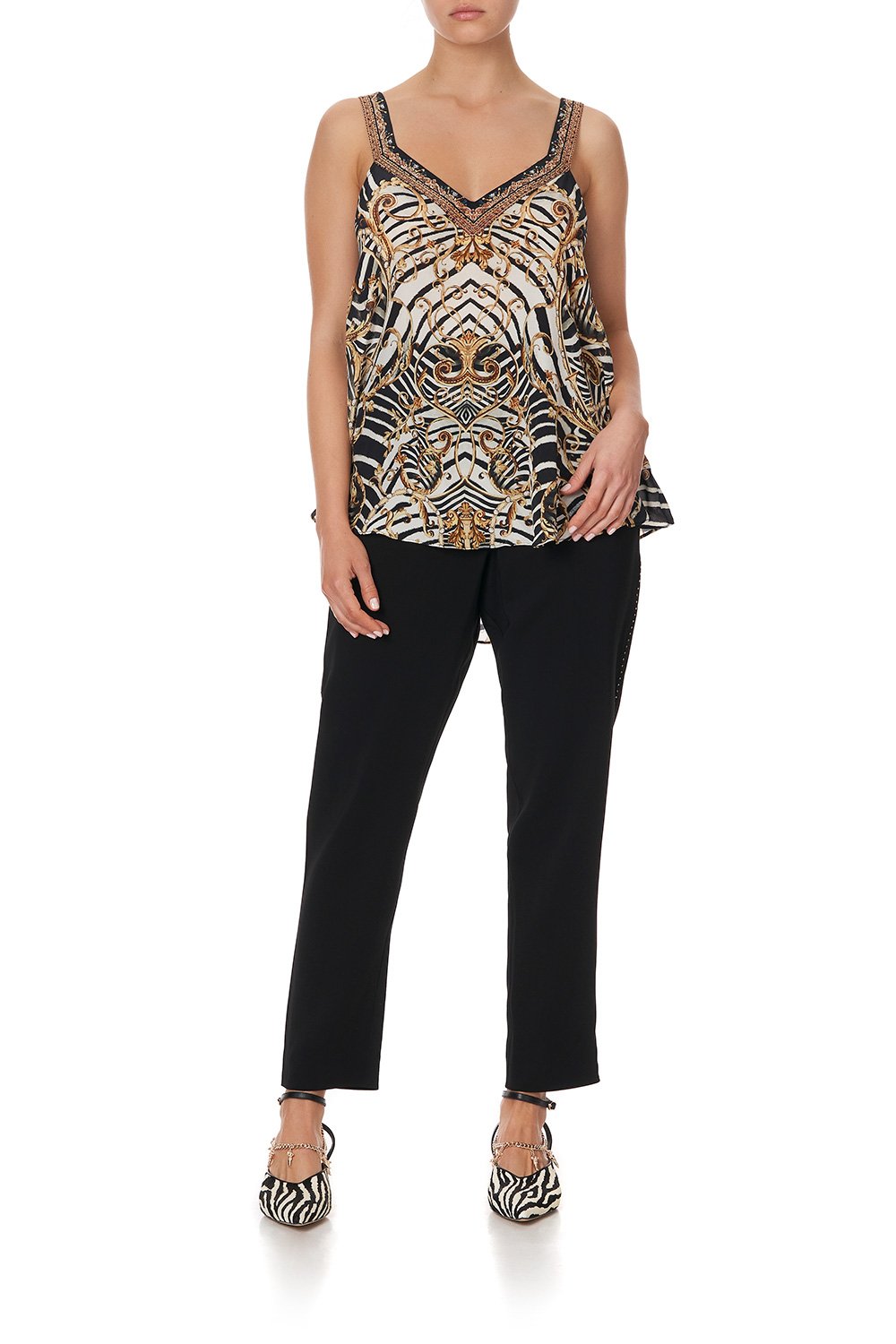 V-NECK STRAP TOP NIGHT WAITING FOR DAY