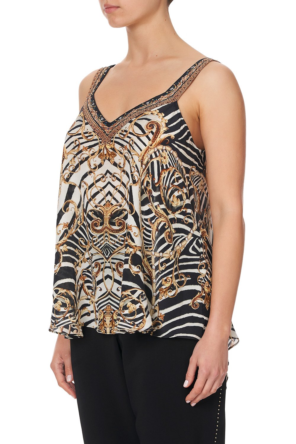 V-NECK STRAP TOP NIGHT WAITING FOR DAY