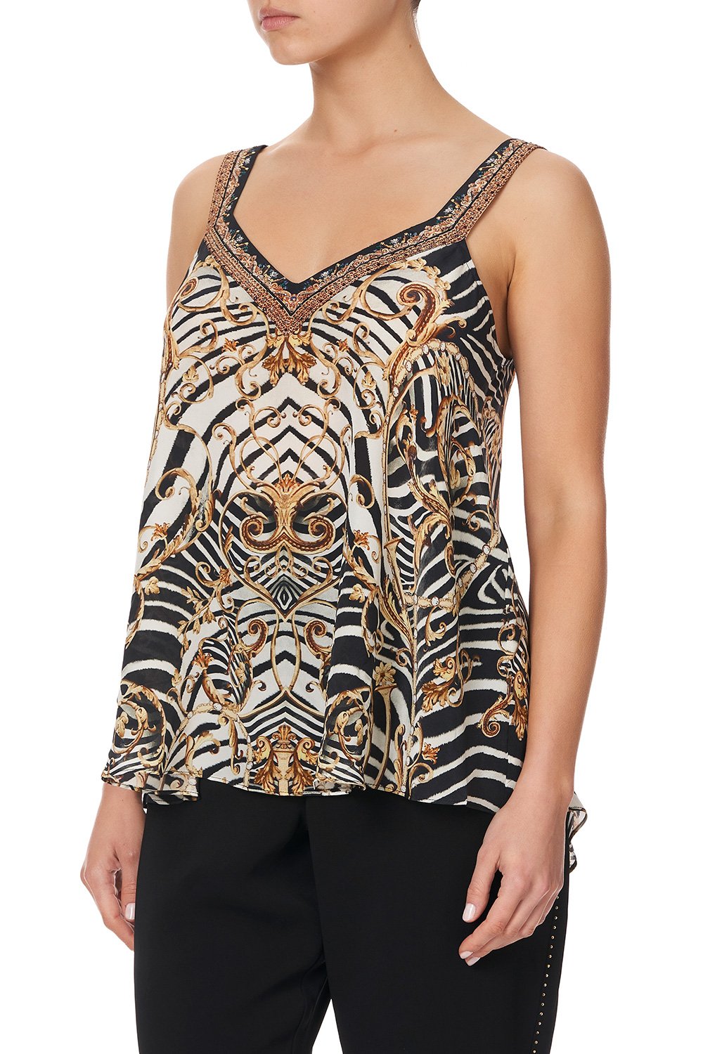 V-NECK STRAP TOP NIGHT WAITING FOR DAY