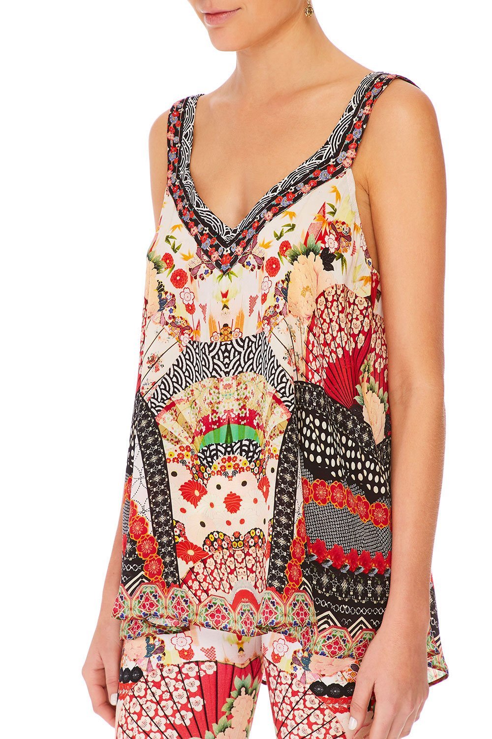 CAMILLA VINTAGE VIXEN V-NECK STRAP TOP