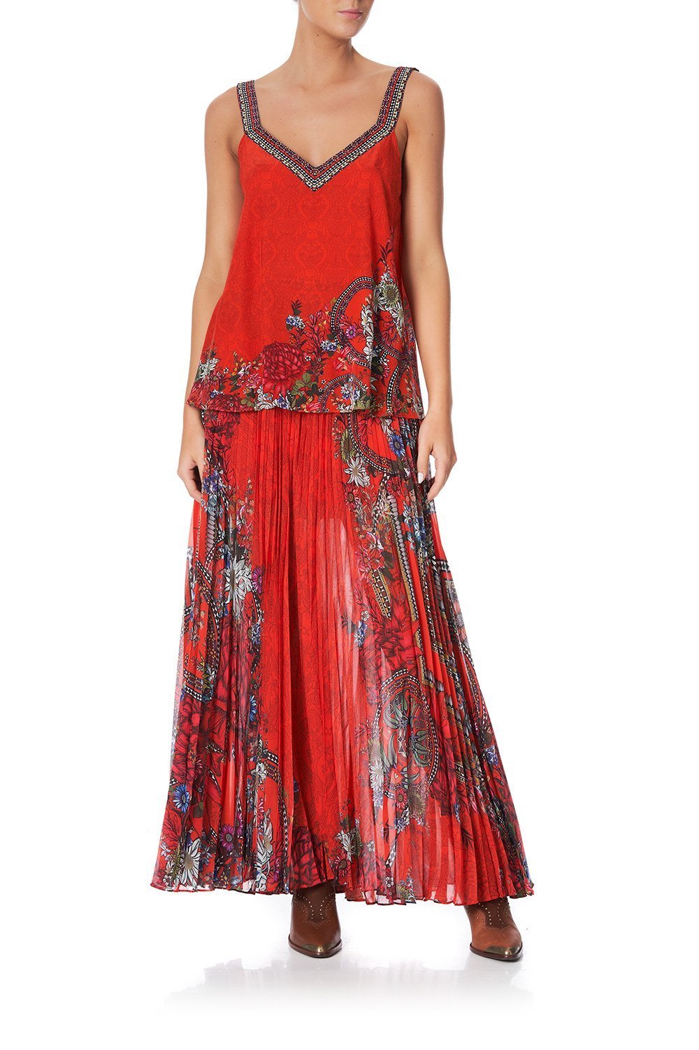 V-NECK STRAP TOP WONDERING WARATAH