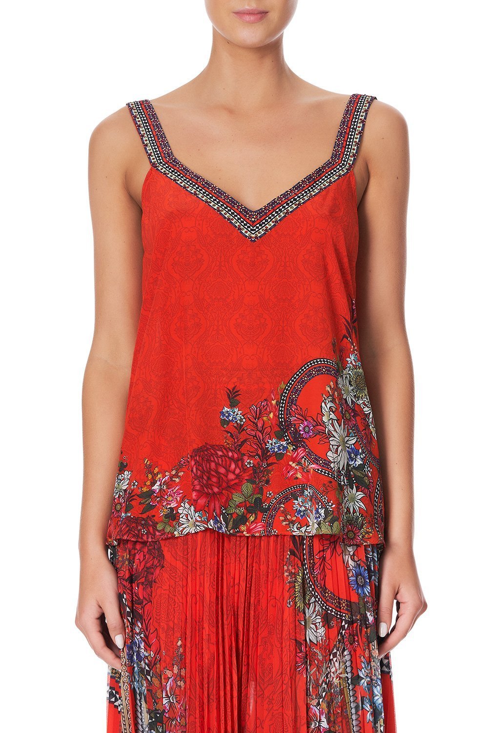 V-NECK STRAP TOP WONDERING WARATAH