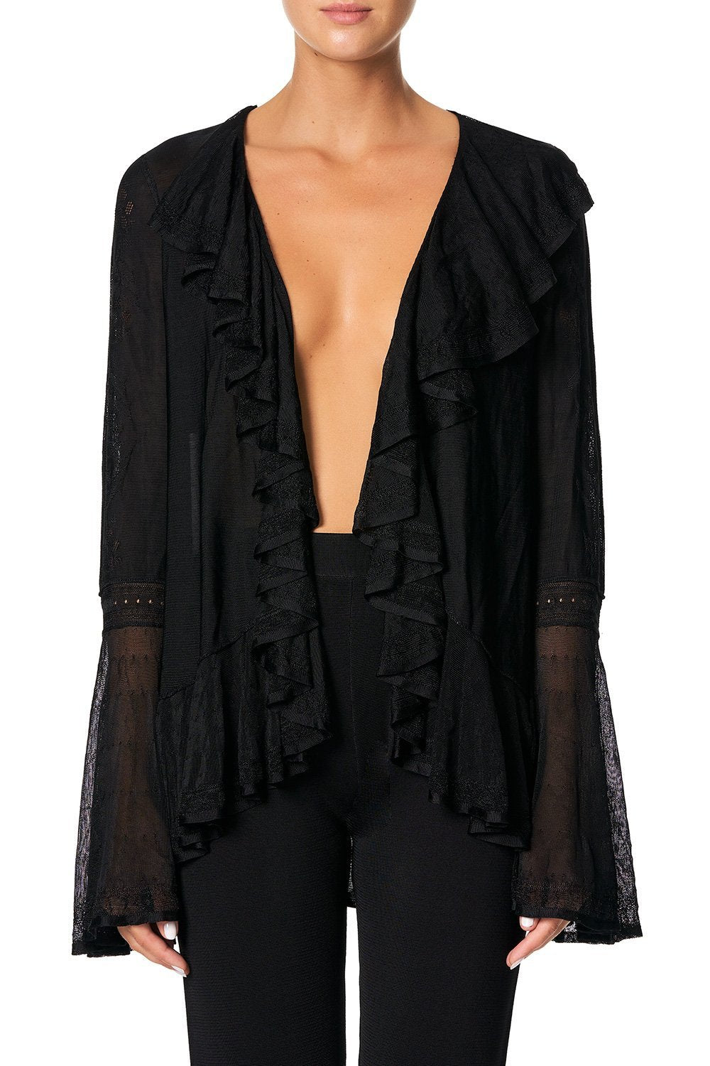 CAMILLA WATERFALL POINTELLE CARDI HAUTE PROVINCIAL