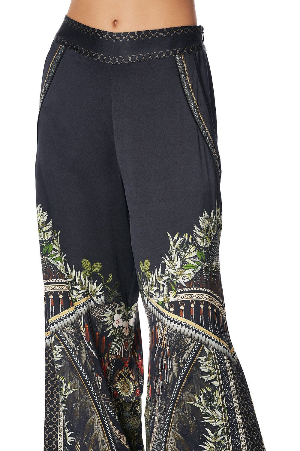WIDE LEG PANT WITH SHAPED CUFF BOTANICAL CHRONICLES