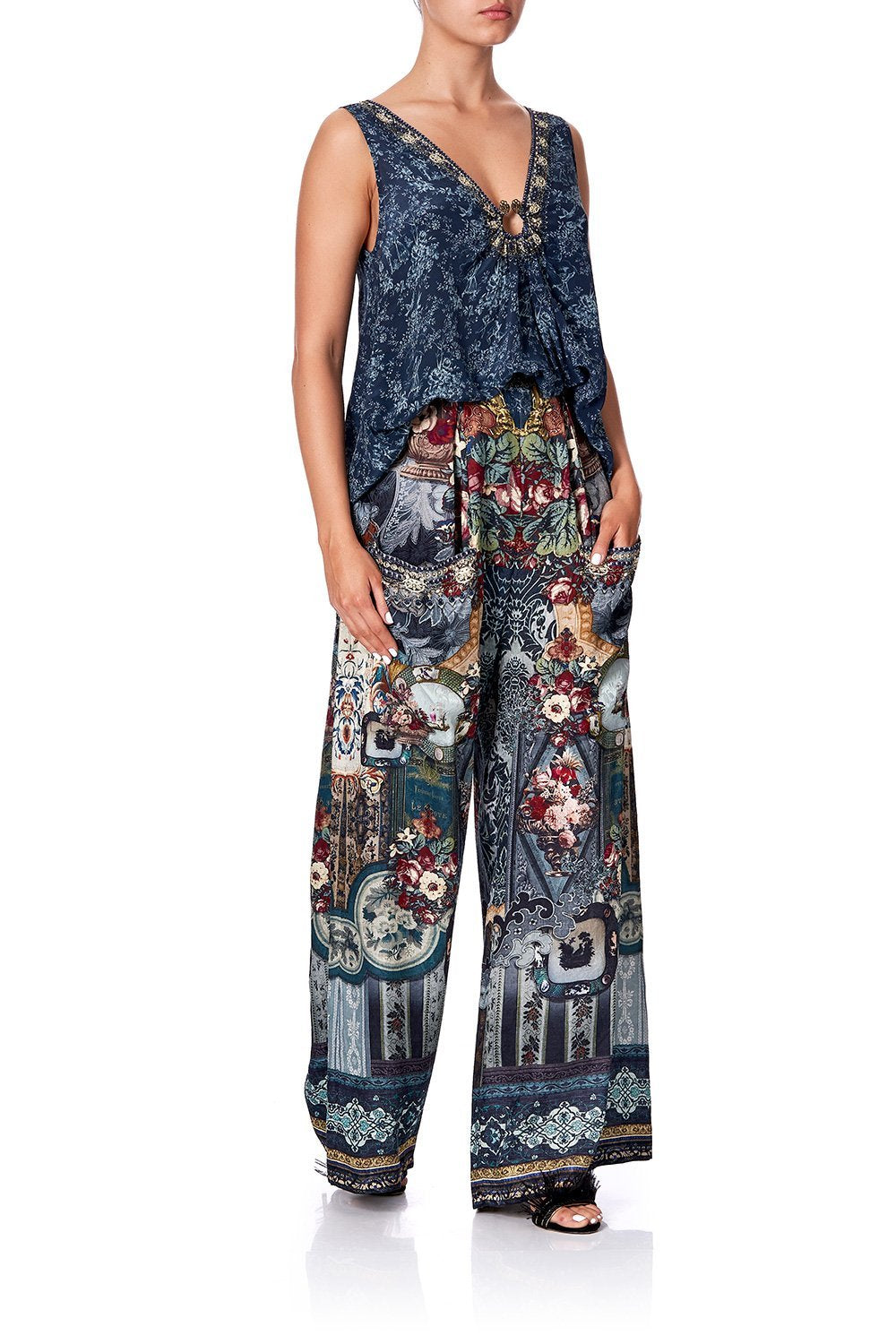 WIDE LEG TROUSER WITH FRONT POCKETS HOTEL BOHEME