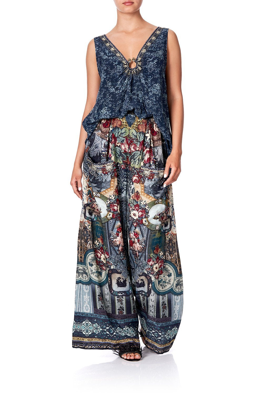 WIDE LEG TROUSER WITH FRONT POCKETS HOTEL BOHEME