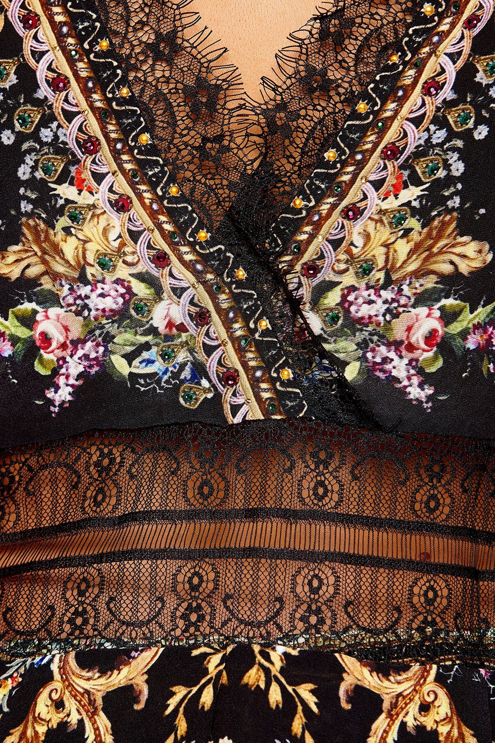 CAMILLA WIDE STRAP LACE CAMI FRIEND IN FLORA