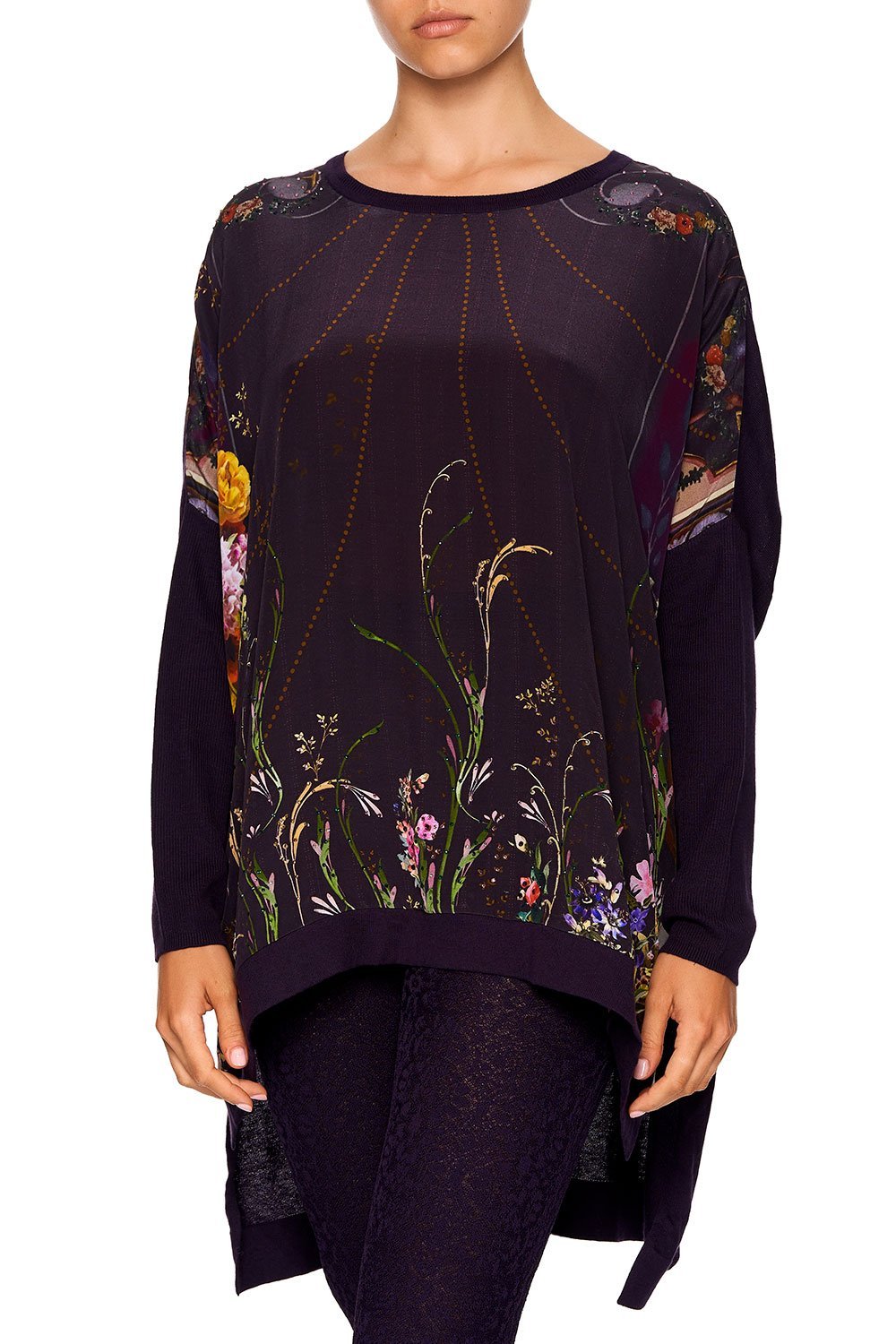 SILK FRONT BOXY KNIT WILD FLOWER