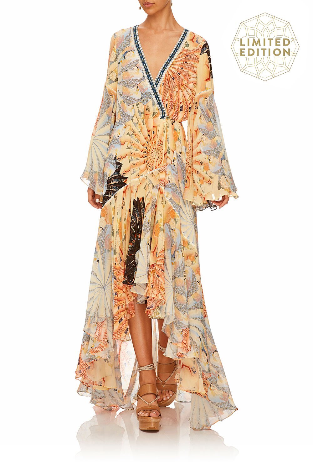 CAMILLA FOR THE FANS WRAP DRESS W BELLE SLEEVES