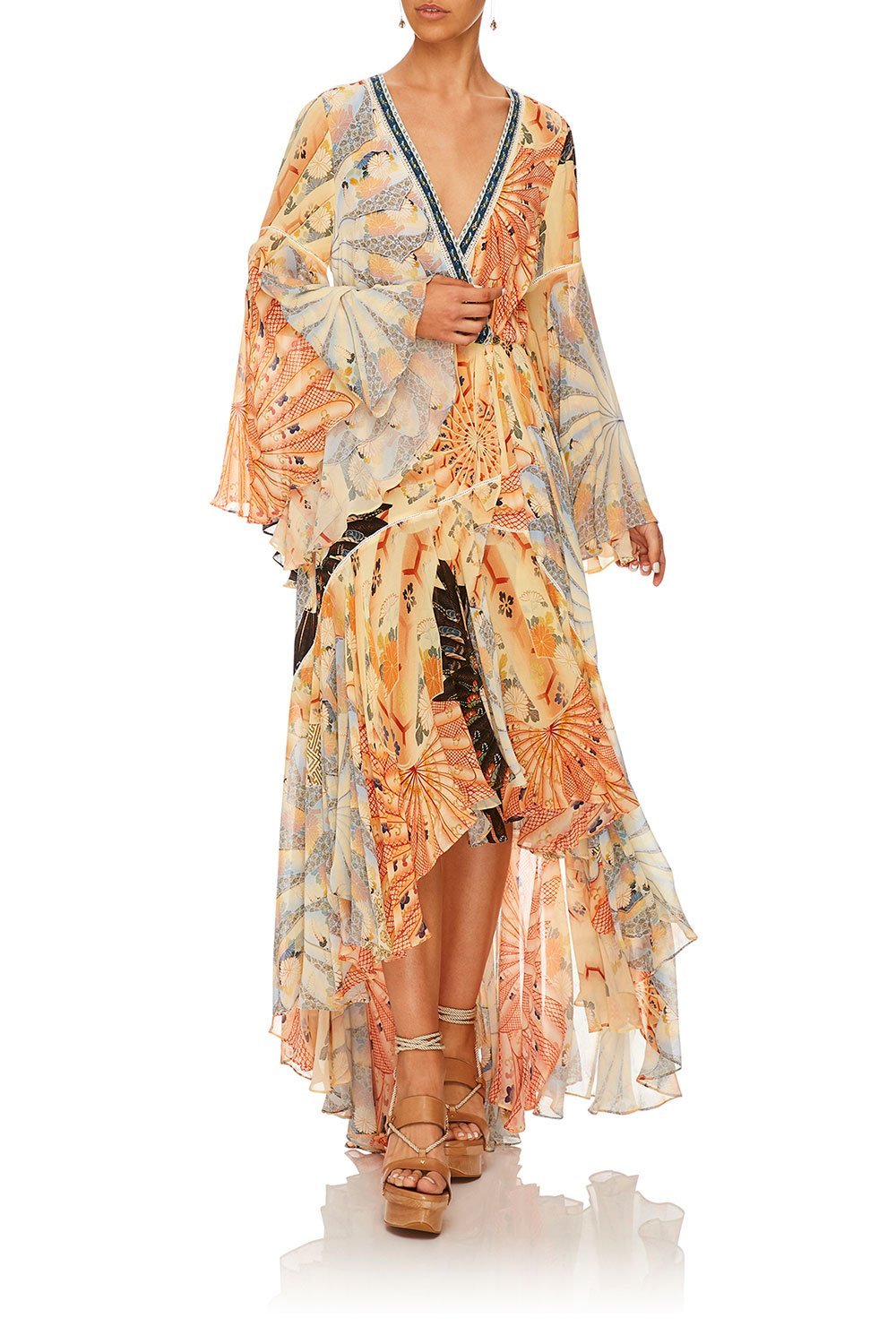 CAMILLA FOR THE FANS WRAP DRESS W BELLE SLEEVES