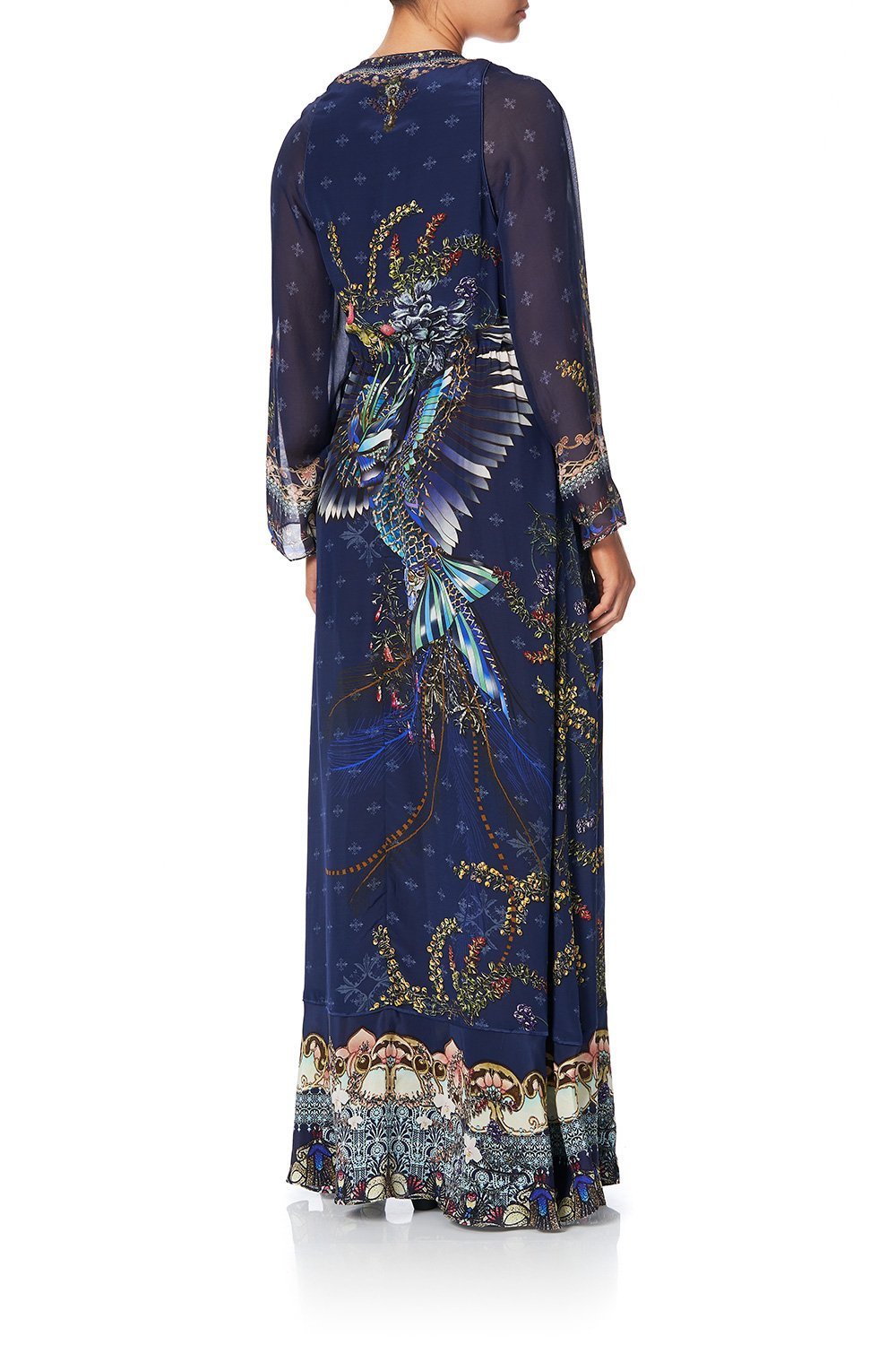 WRAP DRESS WITH PIPING DETAIL SOUTHERN TWILIGHT