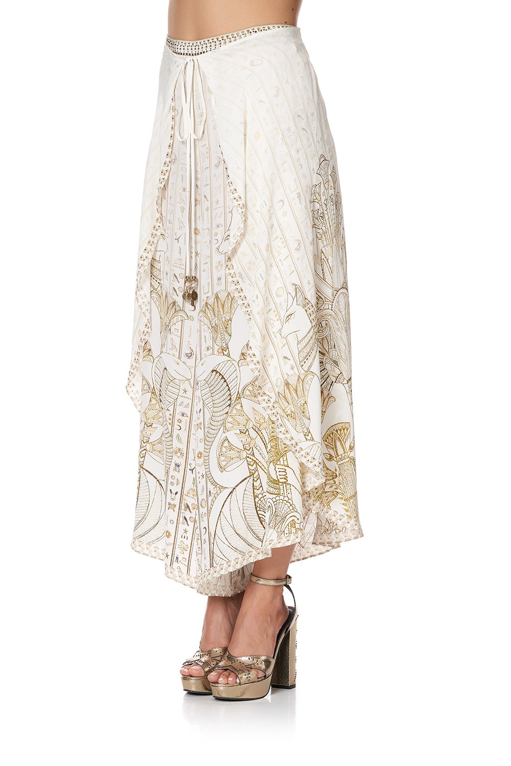 WRAP FRONT SHAPED HEM PANT THE QUEENS CHAMBER