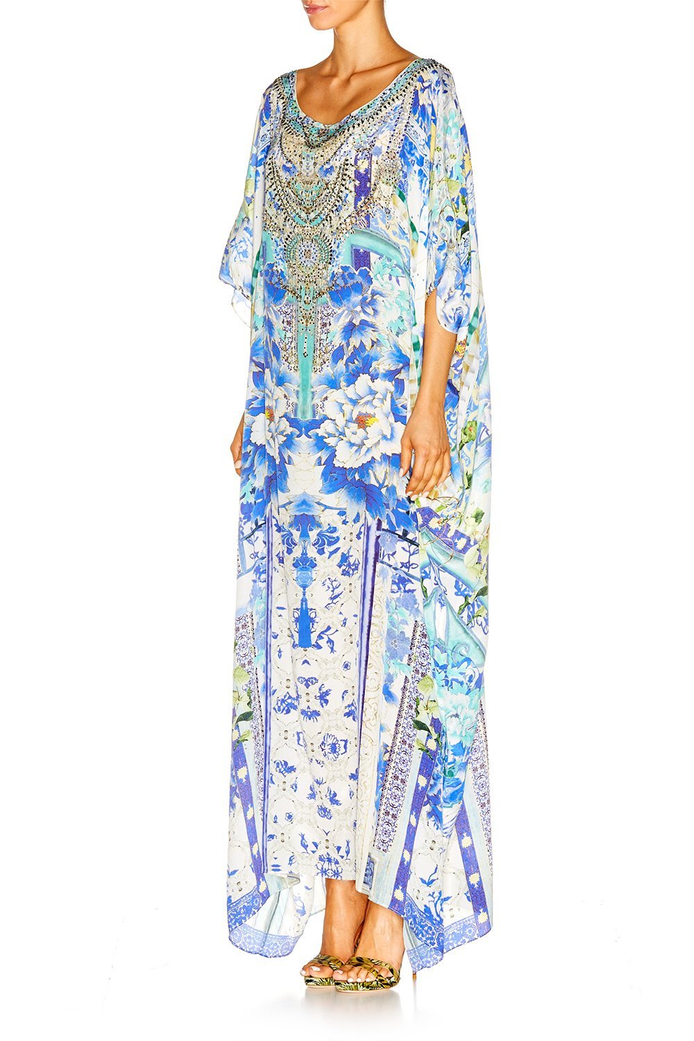 PORCELAIN PARADISE ROUND NECK KAFTAN